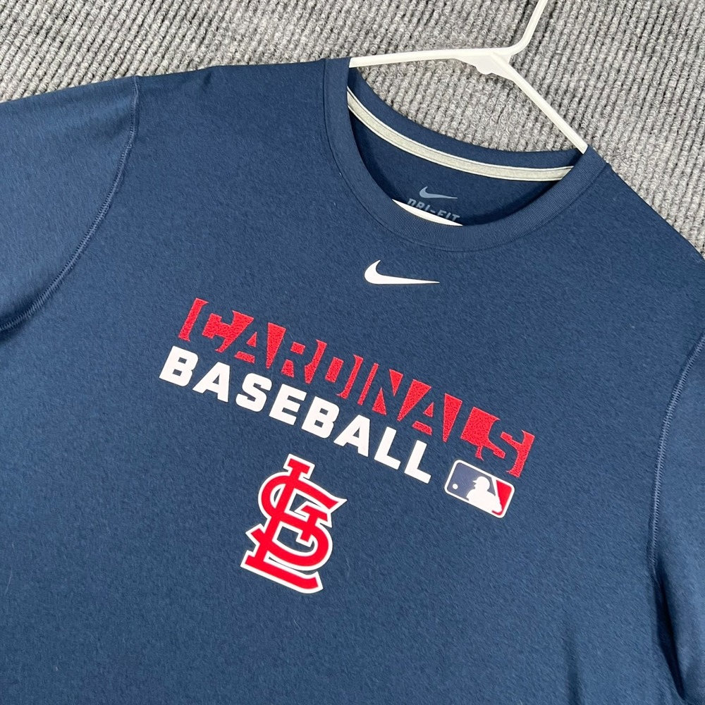 St. Louis Cardinals Shirt Mens Large Blue Short Sleeve Nike MLB Baseball